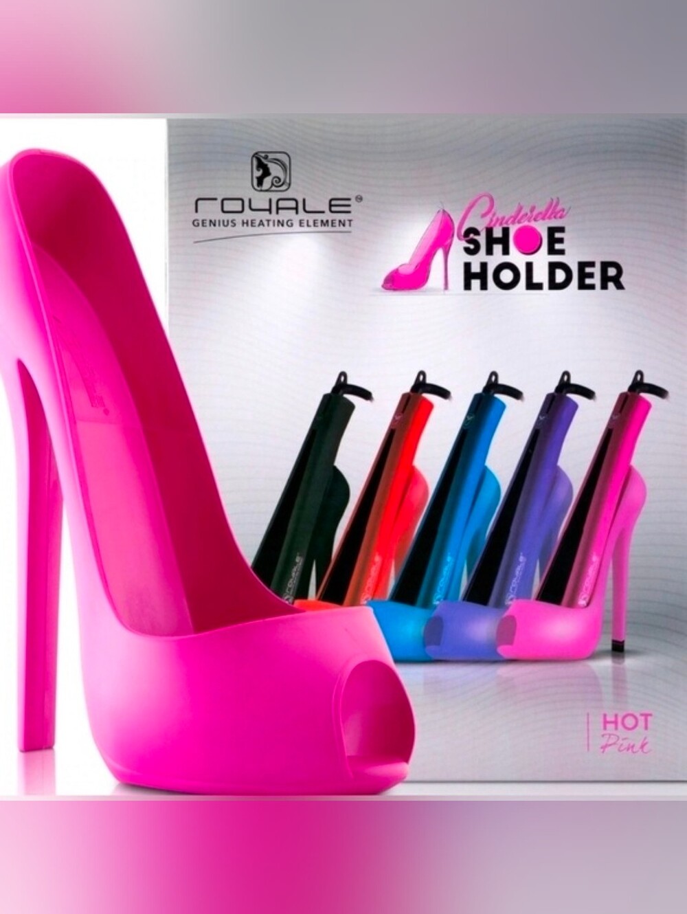 Cinderella Shoe Hair Tool Holder - Hot Pink